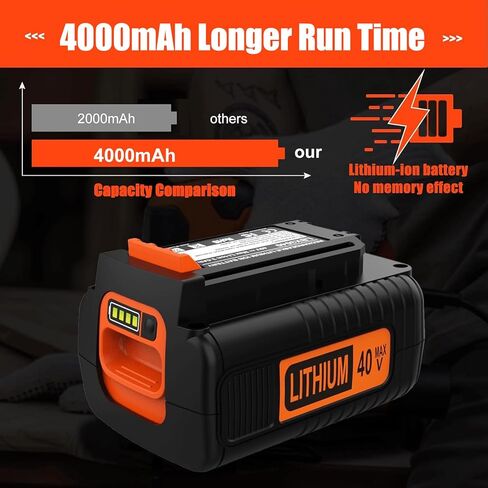 40 Volt 4.0Ah Replacement for Black and Decker 40V Lithium Battery LBX2040 LBXR36 LBXR2036 LST540 LCS1240 in Kuwait