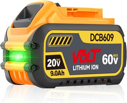 بطارية 9000 مللي أمبير في الساعة بديلة لبطارية Dewalt 20V 60V Max المتوافقة مع DCB606 DCB609 DCB612 DCB201 DCB200 DCB206 DCB207 تنطبق على أدوات الطاقة اللاسلكية Dewalt in Kuwait