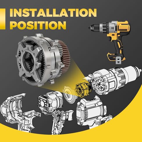 مجموعة تروس مطورة N481798 متوافقة مع 20 فولت DeWalt DCD990 DCD991 DCD995 DCD996 DCD998 مثقاب لاسلكي بدون فرشاة/مثقاب مطرقي in Kuwait