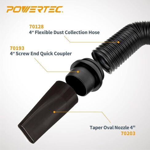 طقم خرطوم مرن لتجميع الغبار POWERTEC 70207V، بقطر 4 بوصات in Kuwait