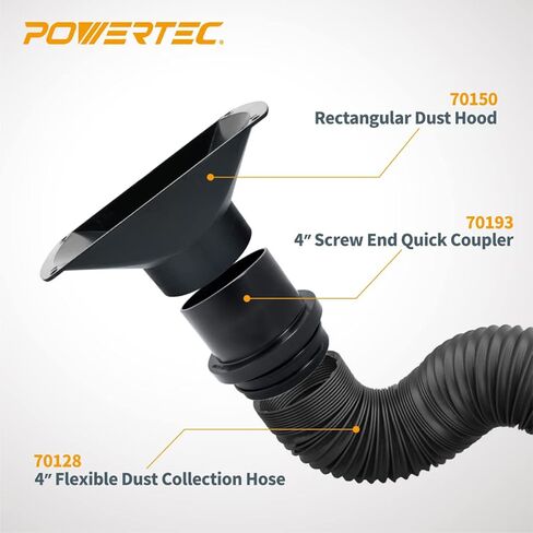 طقم خرطوم مرن لتجميع الغبار POWERTEC 70207V، بقطر 4 بوصات in Kuwait