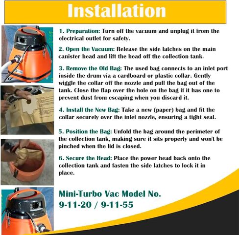بديل لأكياس الورق Fein Turbo I 913038K01 التي تستخدم لمرة واحدة Turbo I Models 9-11-20/9-11-55 (6 أكياس غبار)، أكياس ورقية للاستعمال مرة واحدة in Kuwait