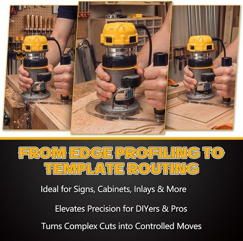 2 حزمة من لوحة قاعدة جهاز التوجيه مع مقابض قبضة، قاعدة جهاز توجيه متوافقة مع DeWalt DWP611 وDCW600B، أكريليك سميك 3/8 بوصة لبطانات التوجيه القياسية، ثبات معزز للأعمال الخشبية، 6 بوصة × 10 بوصة و6 بوصة × 9 بوصة in Kuwait