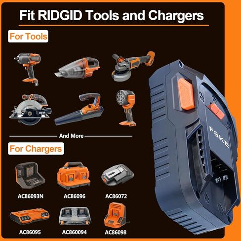 FSKE 2Pack 3.0Ah استبدال ليثيوم أيون لبطارية RIDGID 18V R840087 R840086 R840083 in Kuwait
