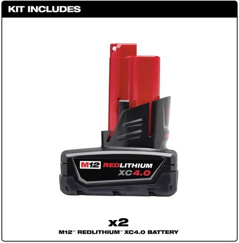 Milwaukee M12 12-Volt Lithium-Ion XC Extended Capacity 4.0 Ah Battery Pack (2-Pack) in Kuwait