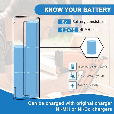 2X6V 4500mAh ni-mh تبديل البطارية ل Paslode 404717 B20544E BCPAS-404717 404400 900400 900420 900600 901000 902000 B207-3250 in Kuwait