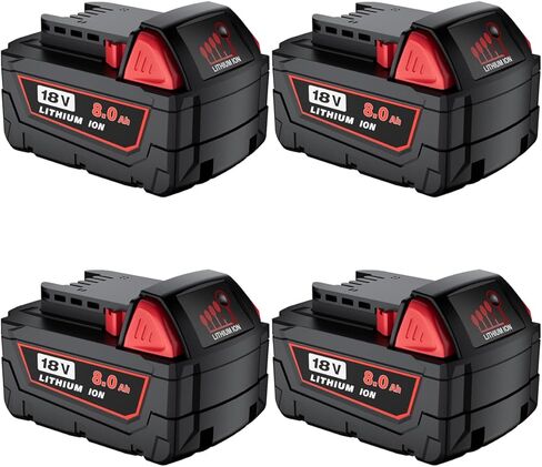 Replacement for Milwaukee Battery:2 Pack 18V 8.0Ah Lithium Batteries Compatible with Milwaukee M18 Battery 48-11-1862 48-11-1860 48-11-1828 48-11-1815 48-11-1822 and Cordless Power Tools in Kuwait
