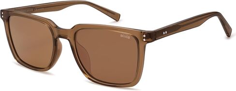 SOJOS Unisex Rectangle Polarized Sunglasses TR90 Square Frame UV400 Protection Lightweight Flexible for Men and Women in Saudi Arabia