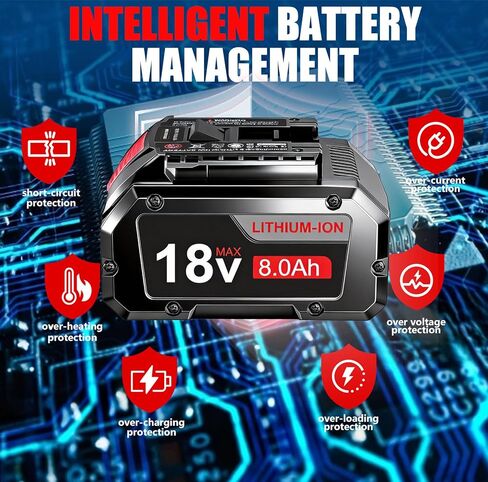 بطارية عالية الطاقة 8.0 أمبير في الساعة بديلة لبطارية بوش 18 فولت GBA18V40 GBA18V80 BAT609 BAT612، متوافقة مع أدوات الطاقة اللاسلكية بوش 18 فولت in Kuwait