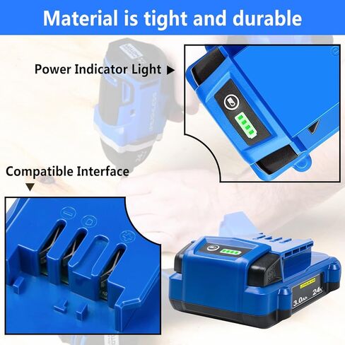 FSKE 2Pack 3.0Ah Lithium Battery Replacement for Kobalt 24v Battery KB624-03 KB524-03 KB424-03 in Kuwait
