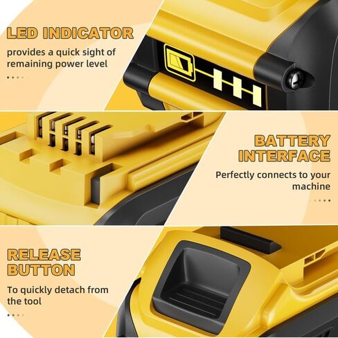 12.0Ah 2-Pack DCB612 بديلة لبطارية DeWalt 20V/60V DCB606 DCB609 DCB200 DCB206، متوافقة مع أدوات الطاقة اللاسلكية DeWalt 20V/60V in Kuwait