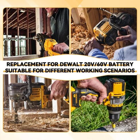12.0Ah 2-Pack DCB612 بديلة لبطارية DeWalt 20V/60V DCB606 DCB609 DCB200 DCB206، متوافقة مع أدوات الطاقة اللاسلكية DeWalt 20V/60V in Kuwait