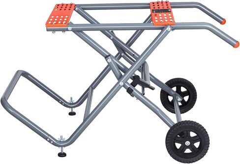 Heavy-Duty Portable Table Saw Stand - 350 lbs Capacity, Foldable and Rolling Design with 8-Inch Rubber Wheels, Easy Storage Solution for Woodworking Projects in Kuwait