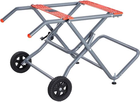 Heavy-Duty Portable Table Saw Stand - 350 lbs Capacity, Foldable and Rolling Design with 8-Inch Rubber Wheels, Easy Storage Solution for Woodworking Projects in Kuwait