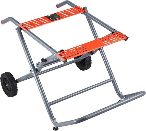 Heavy-Duty Portable Table Saw Stand - 350 lbs Capacity, Foldable and Rolling Design with 8-Inch Rubber Wheels, Easy Storage Solution for Woodworking Projects in Kuwait