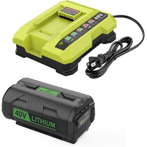 40 فولت 6.5 أمبير استبدال لبطارية Ryobi 40 فولت ومجموعة الشاحن المتوافقة مع بطارية Ryobi 40 فولت OP4026 OP40601 OP4050A OP4040 OP4030 OP4050 مع شاحن OP401 40 فولت in Kuwait