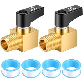 Air Compressor Valve with Thread Seal Tape, Brass Ball Type Drain Valve 1/4" NPT Male Air Compressor Accessories (6Pcs) in Kuwait