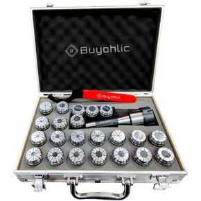 Buyohlic R8 Taper ER32 مجموعة كوليت مجموعة تشاك مع 22 قطعة مجموعة كوليت معالجة CNC، طحن مملة، حفر هجوم حريري (دقة 0.0004 بوصة) in Kuwait
