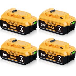 2 حزمة DCB200 7.0Ah بديلة لبطارية ديوالت 20 فولت متوافقة مع بطارية ديوالت DCB201 DCB203 DCB204 DCB206 DCB180 DCD/DCF/DCG سلسلة أدوات لاسلكية مع مؤشر LED in Kuwait