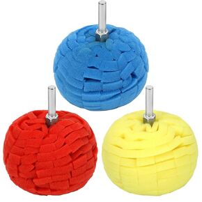 3PCS 3'' Power Polishing Ball Tool for Drill, Detailing Adapter Round Buffing Cone Finishing Pad Waxing Car Wheel Polisher with Attachment Hub Date Sponge Buffer Automotive Accessories Motorcycle in Kuwait