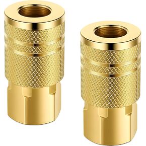 2 Pack 1/4 Inch Brass Female Industrial Air Coupler Quick Connect, 1/4 Npt Quick Connect Air Hose Fittings Npt Female Industrial Couplers for Auto Shop Compressor Hose Repair Kit in Kuwait