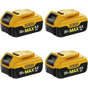 4 Pack 8.5Ah Replacement Compatible for Dewalt 20V Max Battery with High Capacity Batteries Cordless Power Tools 20 Volt Baterías DCB201 DCB203 DCB204 DCB205 DCB205c DCB205-2 DCB206 Batteries Pilas in Kuwait