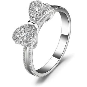 JewelryPalace 14K الأبيض الأصفر ارتفع الذهب مطلي 925 خواتم الفضة الاسترليني للنساء، خواتم وعد زركونيا مكعب لها، خواتم الزفاف قابلة للتكديس للنساء إنفينيتي للأبد الحب عقدة الدائري in Kuwait