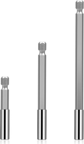 3 PCS Strong Magnetic Drill Bit Extension Holder Set, 1/4 Hex Shank Screwdriver Drill Bit Extension Holder S2 Steel Magnetic Screwdriver Extensions Holders for Impact Driver, (50/100/150 mm) in Kuwait