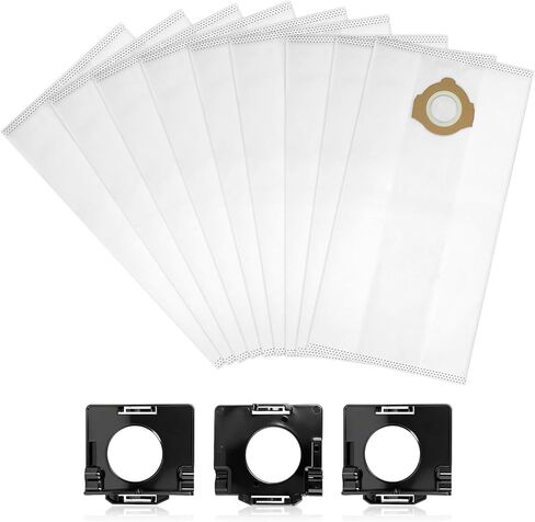 9 Packs 49-90-2016 Fleece Dust Bags Compatible with Milwaukee 0960-20, 0970-20 and 0960-21 Cordless Wet or Dry Packout Vacuums, M18 Vacuum Bag (9 Bags 3 Holders) in Kuwait