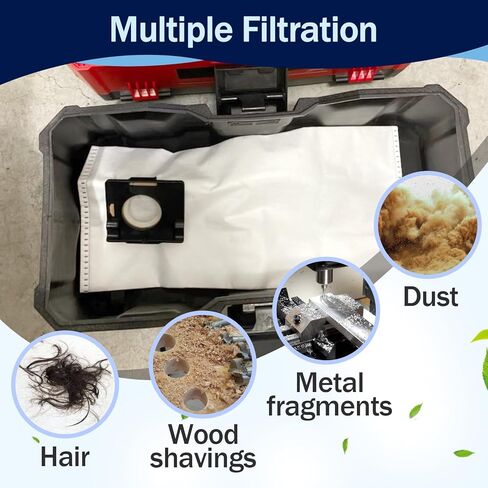 9 Packs 49-90-2016 Fleece Dust Bags Compatible with Milwaukee 0960-20, 0970-20 and 0960-21 Cordless Wet or Dry Packout Vacuums, M18 Vacuum Bag (9 Bags 3 Holders) in Kuwait