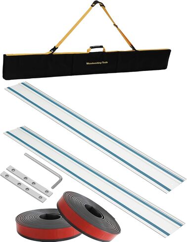194368-5 110" Track saw Guide Rail for Makita.Includes 2 * 55" makita Guide Rail, 2 Rail Connectors, Guide Rails Strip Bar and guide rail bag.Made of aviation-grade aluminum, it is unlikely to deform in Kuwait