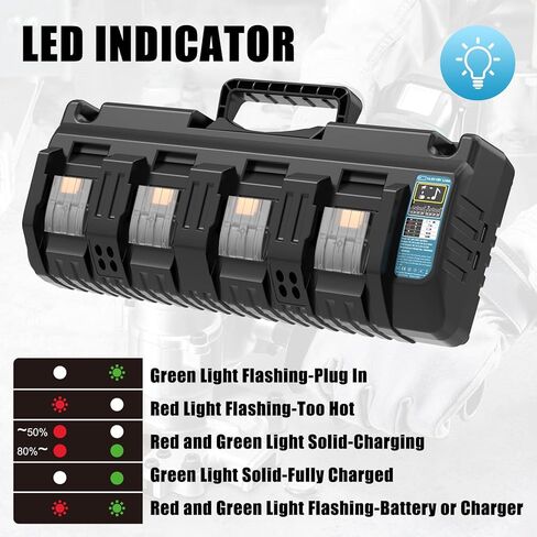 4-Port Rapid DC18SF Charger with USB Ports Replacement for Makita DC18RC DC18RD Charger Compatible with Makita 14.4V/18V LXT Lithium ion Battery BL1860B BL1850B BL18040B BL1830B BL1820B(White) in Saudi Arabia