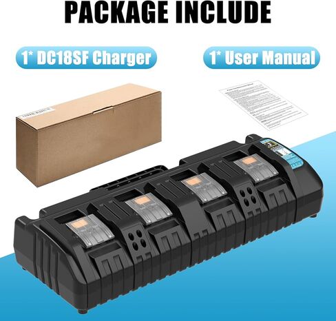 4-Port Rapid DC18SF Charger with USB Ports Replacement for Makita DC18RC DC18RD Charger Compatible with Makita 14.4V/18V LXT Lithium ion Battery BL1860B BL1850B BL18040B BL1830B BL1820B(White) in Saudi Arabia