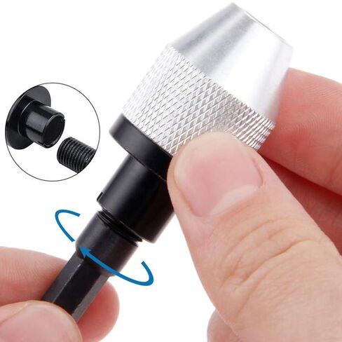 2 Pcs 1/4 Inch Hex Shank Keyless Drill Chuck Bit Fast Change Converter Extension Screwdriver Drill Adapter Impact Drill Tool 0.3-6.5 mm 0.3-3.6 mm in Kuwait