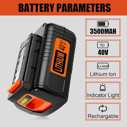 بطارية بديلة ليثيوم energup 40 فولت 3.5 أمبير في الساعة لبطارية بلاك اند ديكر 40 فولت LBX2040 LBXR36 LBXR2036 LST540 LCS1240، متوافقة مع أدوات كهربائية 36 فولت/40 فولت ماكس بلاك اند ديكر in Kuwait