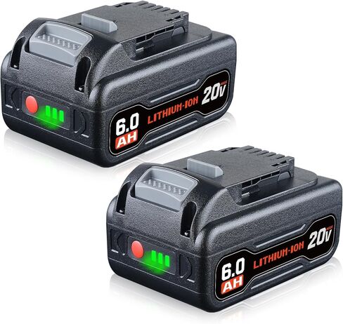 2Pack DCB200 6.0Ah Replacement for Dewalt 20V Max Battery Compatible with Dewalt Battery DCB200 DCB201 DCB203 DCB204 in Kuwait