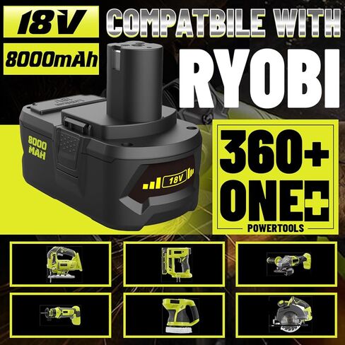 18V 8000mAh Battery Replacement for Ryobi 18v Battery P102 P103 P104 P105 P107 P108 P109 P190 P191 P122 in Saudi Arabia