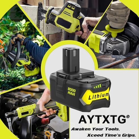 18V 8000mAh Battery Replacement for Ryobi 18v Battery P102 P103 P104 P105 P107 P108 P109 P190 P191 P122 in Saudi Arabia