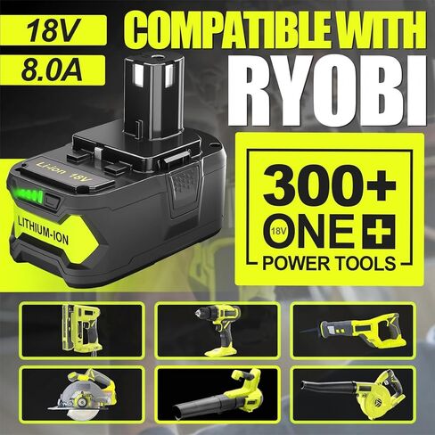 2PACK P108 18V 8.0Ah Battery Replace for Ryobi 18V ONE+ Battery P108 P102 P103 P104 P105 P107 P109 for Ryobi 18Volt Cordless Power Tool in Kuwait