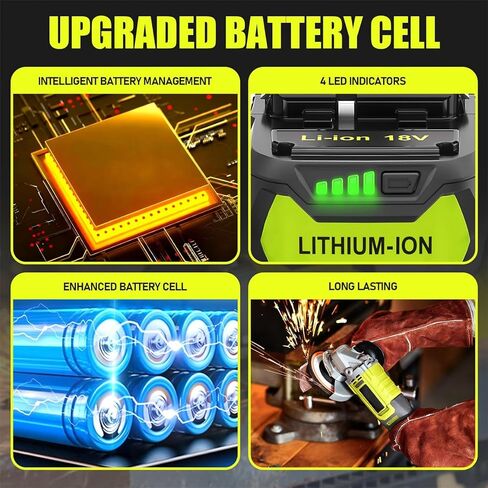 2PACK P108 18V 8.0Ah Battery Replace for Ryobi 18V ONE+ Battery P108 P102 P103 P104 P105 P107 P109 for Ryobi 18Volt Cordless Power Tool in Kuwait