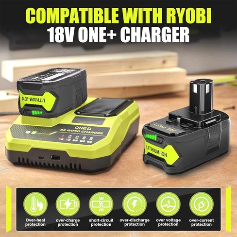 2PACK P108 18V 8.0Ah Battery Replace for Ryobi 18V ONE+ Battery P108 P102 P103 P104 P105 P107 P109 for Ryobi 18Volt Cordless Power Tool in Kuwait