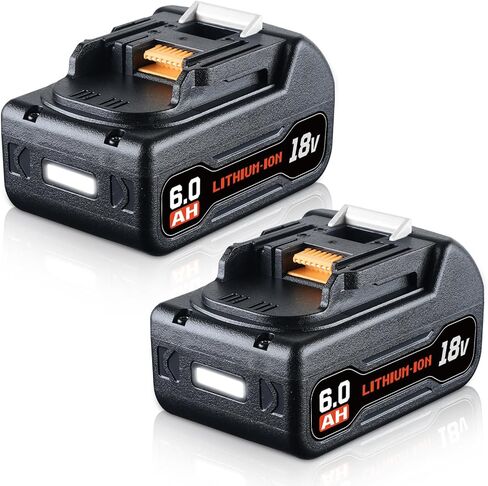 2Pack BL1860B 6.0Ah Replacement for Makita 18V Battery Compatible with Makita Battery BL1860B BL1850B BL1840B BL1830B BL1815B LXT400 with LED Indicator Cordless Power Tools in Kuwait
