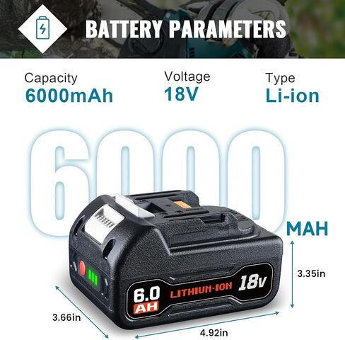 2Pack BL1860B 6.0Ah Replacement for Makita 18V Battery Compatible with Makita Battery BL1860B BL1850B BL1840B BL1830B BL1815B LXT400 with LED Indicator Cordless Power Tools in Saudi Arabia