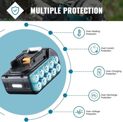 2Pack BL1860B 6.0Ah Replacement for Makita 18V Battery Compatible with Makita Battery BL1860B BL1850B BL1840B BL1830B BL1815B LXT400 with LED Indicator Cordless Power Tools in Saudi Arabia