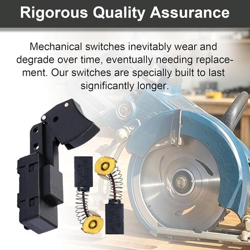 SW77 Trigger On-Off Switch compatible with Skil HD77 and HD77M, 20 Amp, Replaces Skil 2610321608, Ryobi and Ridgid 760245002, with Carbon Brush Set, 2 Pack in Kuwait