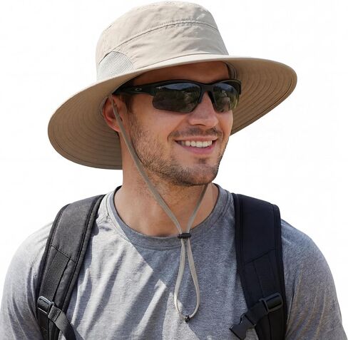 Connectyle Men's UPF 50+ Wide Brim Boonie Hat Breathable Fishing Hiking Sun Hat in Kuwait