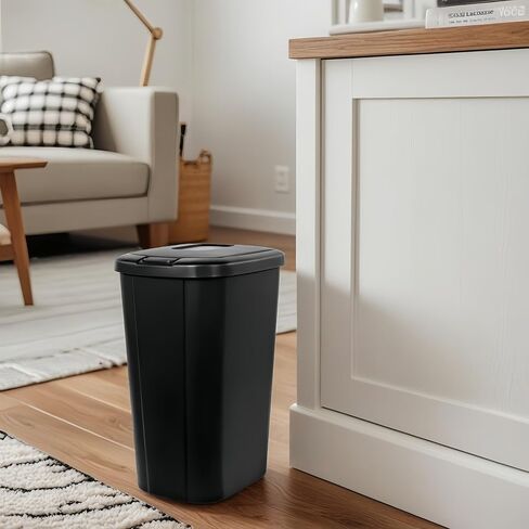 13.3-Gallon Kitchen Trash can,Office Trash can with a top-Latching Design, Suitable for handling Household Kitchen, Bedroom, Living Room and Outdoor Garbage(White) in Saudi Arabia