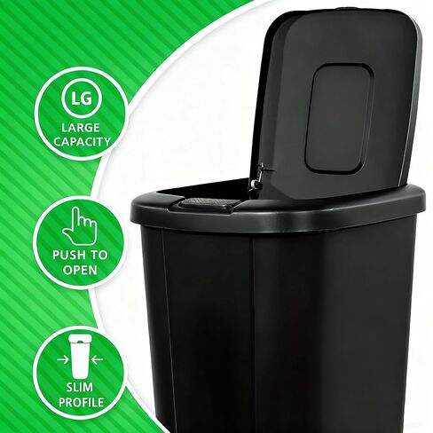 13.3-Gallon Kitchen Trash can,Office Trash can with a top-Latching Design, Suitable for handling Household Kitchen, Bedroom, Living Room and Outdoor Garbage(White) in Saudi Arabia