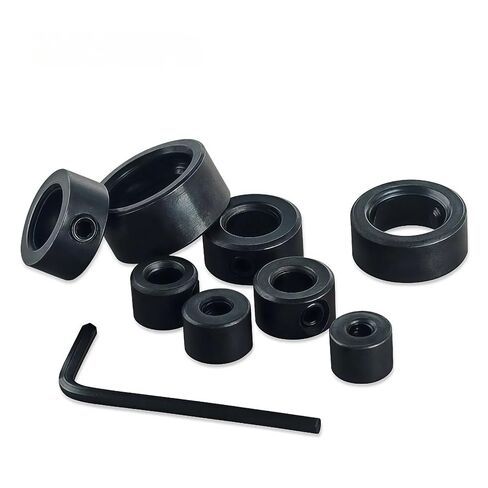 Depth Stop Drill Bit,Stop Collar Set, High Carbon Steel Drill Bit Positioning Ring Split Ring Includes 1/8", 3/16", 1/4", 5/16", 3/8", 7/16", 1/2", 5/8"and Allen Wrench(9Pcs) in Kuwait