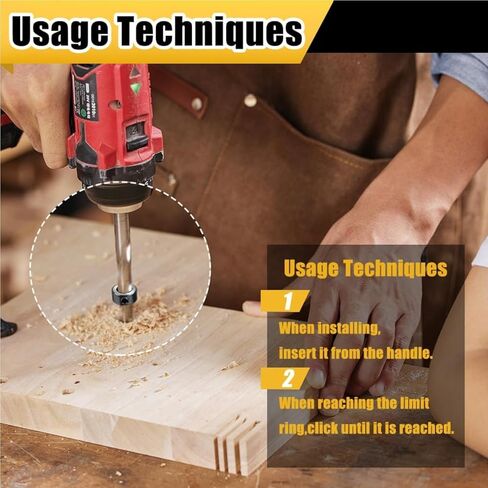 Depth Stop Drill Bit,Stop Collar Set, High Carbon Steel Drill Bit Positioning Ring Split Ring Includes 1/8", 3/16", 1/4", 5/16", 3/8", 7/16", 1/2", 5/8"and Allen Wrench(9Pcs) in Kuwait